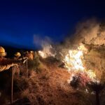 70 hectáreas afectadas en el municipio de Xiutetelco, a causa de un intenso incendio difícil de controlar a causa de las ráfagas de viento